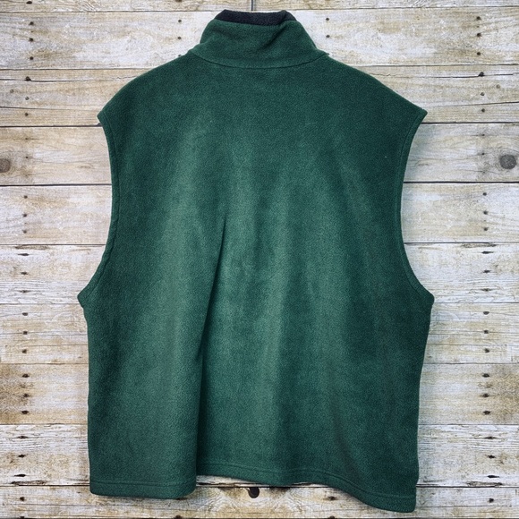 Columbia Fleece Vest Zip Up Green Brown - Picture 2 of 3